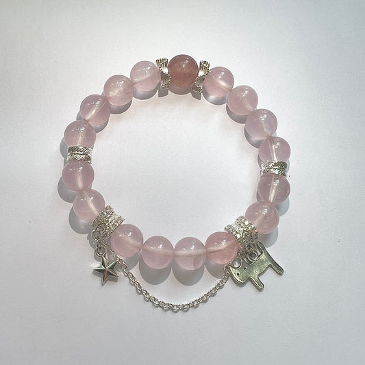 High-quality starlight pink crystal design bracelet