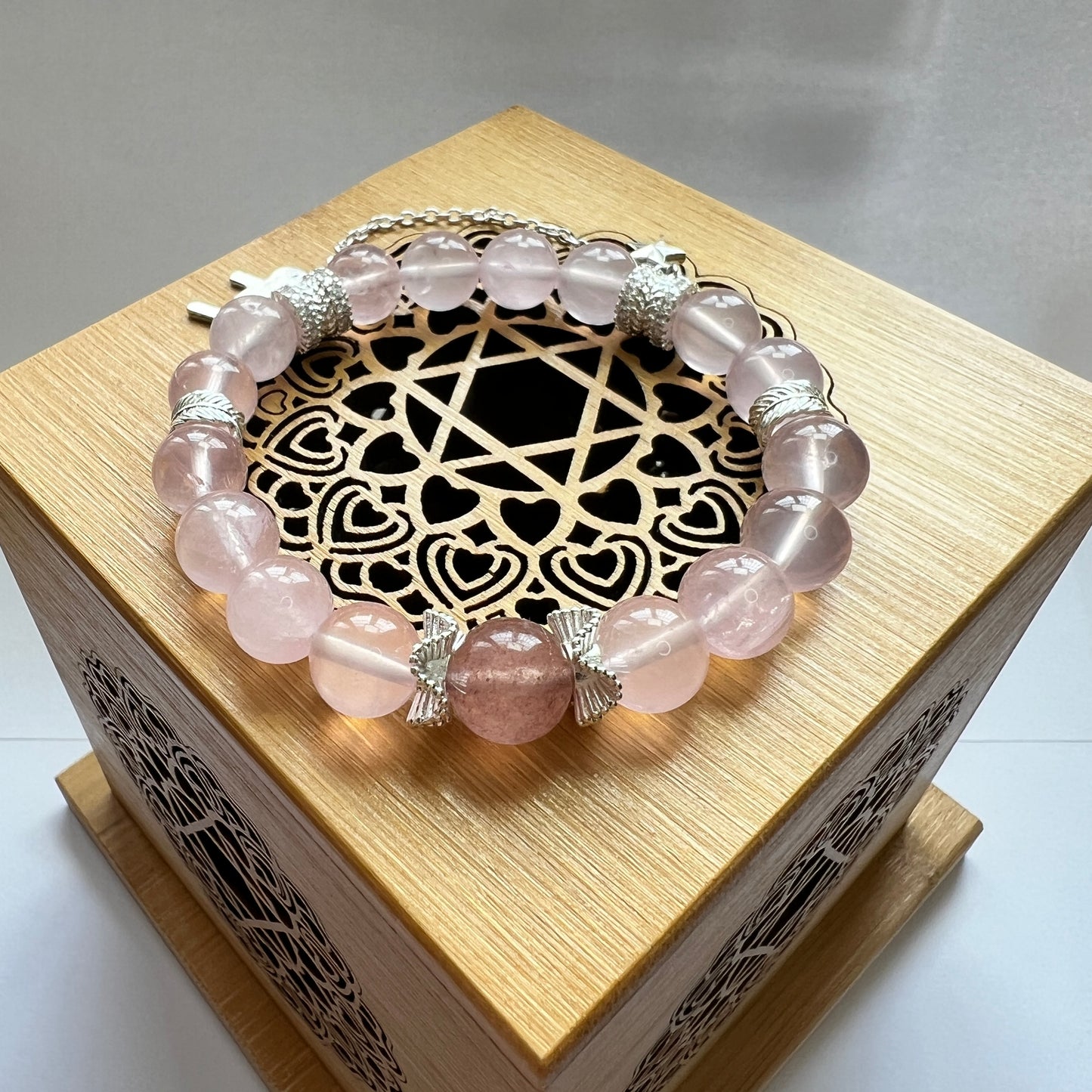 High-quality starlight pink crystal design bracelet