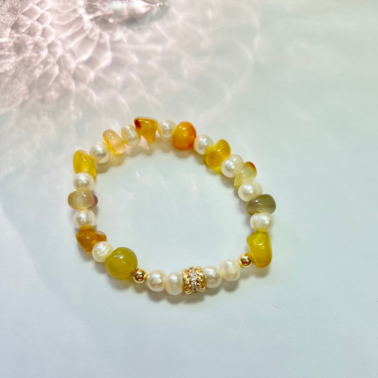 Original design yellow agate pearl bracelet