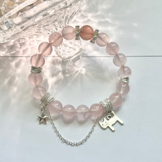 High-quality starlight pink crystal design bracelet